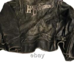 Needs New Zipper! Vtg 2006 Official Harley Davidson XL Leather Jacket Leather