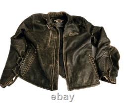 Needs New Zipper! Vtg 2006 Official Harley Davidson XL Leather Jacket Leather