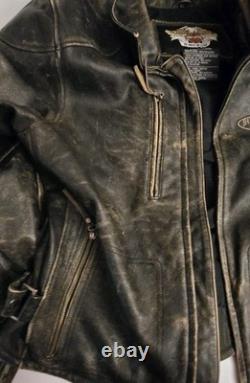 Needs New Zipper! Vtg 2006 Official Harley Davidson XL Leather Jacket Leather