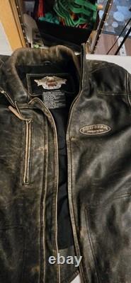 Needs New Zipper! Vtg 2006 Official Harley Davidson XL Leather Jacket Leather