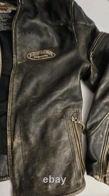 Needs New Zipper! Vtg 2006 Official Harley Davidson XL Leather Jacket Leather