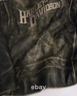 Needs New Zipper! Vtg 2006 Official Harley Davidson XL Leather Jacket Leather