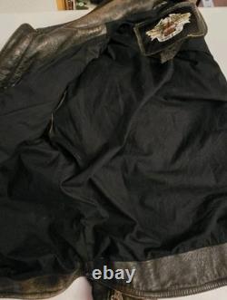 Needs New Zipper! Vtg 2006 Official Harley Davidson XL Leather Jacket Leather