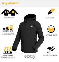 ORORO Women Cordless Heated Jacket Kit Winter Outdoor Qulited Powered Coats