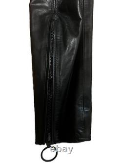 Off-White Virgil Abloh Black Arrow print Leather Biker Jacket sz Med preowned