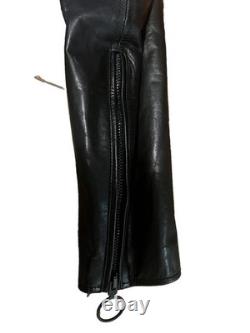 Off-White Virgil Abloh Black Arrow print Leather Biker Jacket sz Med preowned