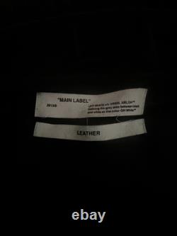 Off-White Virgil Abloh Black Arrow print Leather Biker Jacket sz Med preowned