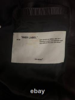 Off-White Virgil Abloh Black Arrow print Leather Biker Jacket sz Med preowned