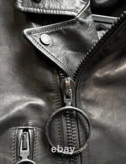 Off-White Virgil Abloh Black Arrow print Leather Biker Jacket sz Med preowned