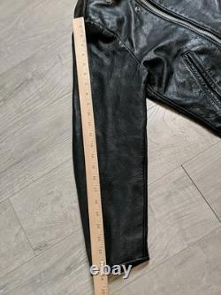 Open Road Black Leather Biker Jacket, Vintage, Motorcycle, Size M (38)