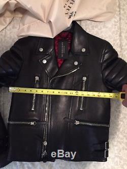 Original Burberry Prorsum Leather Men Biker Jacket in size 48