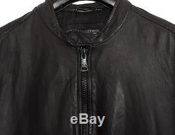 Original Dolce&Gabbana Main Line Biker Black Men Leather Jacket in size 50