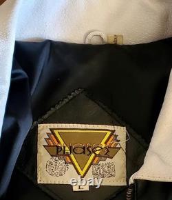 Original VTG 1980s Phase2 Stars/Stripes Leather Bomber Motorcycle Jacket