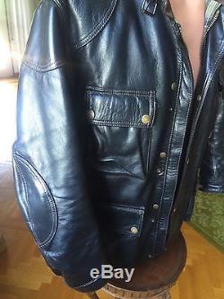 PANTHER Belstaff leather jacket size XL leather, Black SPECTACULAR