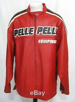 PELLE PELLE Red Motorcycle Racing Leather Jacket 54 Marc Bucanan Biker 2XL 3XL