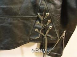 PERFECTO SCHOTT NYC Gorgeous Black Leather Vintage Motorcycle Jacket Size 42