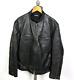 POLO Jeans Ralph Lauren Men's Leather Cafe Racer Jacket Sz L Black Motorcycle