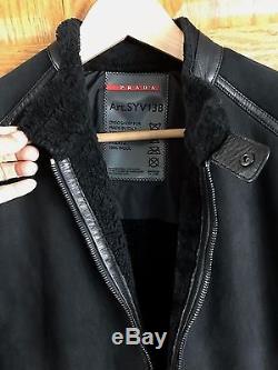 PRADA SPORT Men's Shearling Leather Jacket Coat 40