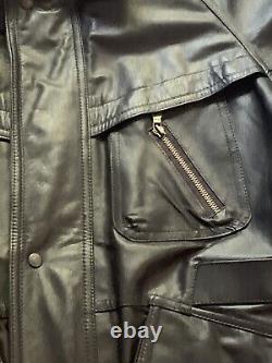 Paris Dakar Jacket Men 48 Black Long Sleeve Full Zip Leather Motorcycle