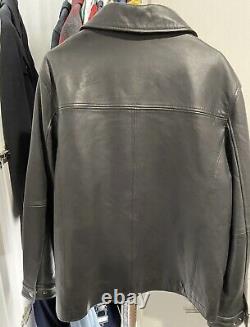 Perry Ellis Leather Lambskin Jacket Size Large