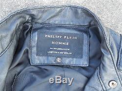 Philipp Plein Leather jacket Black Skull size 50 Biker Motorcycle