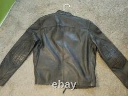 Polo Ralph Lauren Cafe Racer Leather Jacket Size M 100% Lamb Leather
