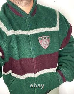 Polo Ralph Lauren Green Varsity Jacket Bomber VtG RRL Rugby Letterman Crest Coat