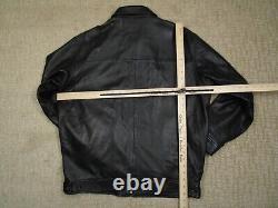 Polo Ralph Lauren Jacket Men Medium Black Soft Leather Full Zip