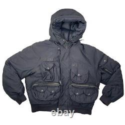 Polo Ralph Lauren LARGE Black Down/Feathers Motorcycle Utility Puffer READ