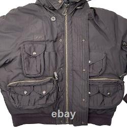 Polo Ralph Lauren LARGE Black Down/Feathers Motorcycle Utility Puffer READ