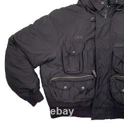 Polo Ralph Lauren LARGE Black Down/Feathers Motorcycle Utility Puffer READ