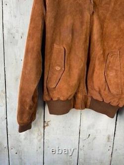 Polo Ralph Lauren L Tan Whiskey Suede Leather RRL Lined Western Trucker Jacket