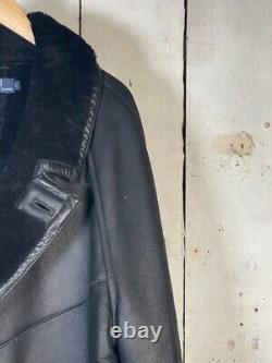 Polo Ralph Lauren L/XL 1990s Shearling Fur Leather RRL Western Coat Jacket