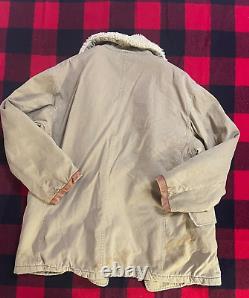 Polo Ralph Lauren L/XL 90s Shearling Fur Leather RRL Hunting Packer Coat Jacket