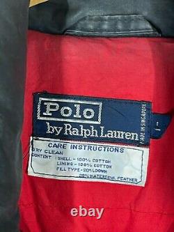 Polo Ralph Lauren L/XL 90s Waxed Quilted Down RRL Military Toggle Fireman Jacket