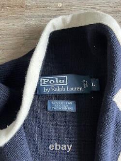 Polo Ralph Lauren Large Cricket Crest Blazer Jacket Navy Blue 15% Cashmere RRL