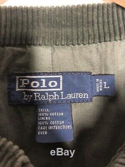 Polo Ralph Lauren Large Green Corduroy Blazer Jacket RRL Military VTG Hunting