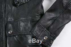 Polo Ralph Lauren Leather Jacket Black Biker M Medium $900 Mens