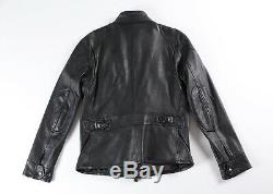 Polo Ralph Lauren Leather Jacket Black Biker M Medium $900 Mens