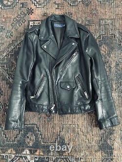 Polo Ralph Lauren Leather Moto Jacket Size S Retail $698