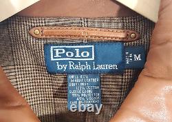 Polo Ralph Lauren Leather Motorcycle Jacket, Tan, Mens Medium, 100% Cotton Lined