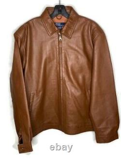 Polo Ralph Lauren Men's XL Leather Jacket Coat XL Cotton lined