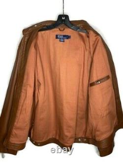 Polo Ralph Lauren Men's XL Leather Jacket Coat XL Cotton lined