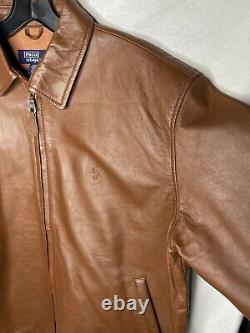 Polo Ralph Lauren Men's XL Leather Jacket Coat XL Cotton lined