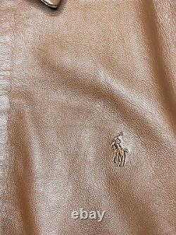 Polo Ralph Lauren Men's XL Leather Jacket Coat XL Cotton lined