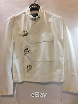Polo Ralph Lauren Mens White Vintage Motorcycle Jeans Jacket (m) $995 Rare