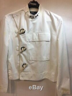 Polo Ralph Lauren Mens White Vintage Motorcycle Jeans Jacket (m) $995 Rare