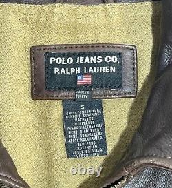 Polo Ralph Lauren S/M Leather 90s RRL Military Motorcycle/Biker Hunting Jacket