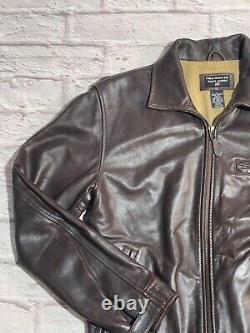 Polo Ralph Lauren S/M Leather 90s RRL Military Motorcycle/Biker Hunting Jacket