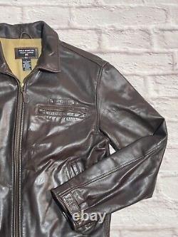 Polo Ralph Lauren S/M Leather 90s RRL Military Motorcycle/Biker Hunting Jacket